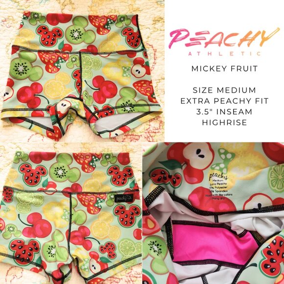 Peachy Athletic - Extra Peachy Fit - Size M - Mickey Fruit Print - Picture 1 of 4
